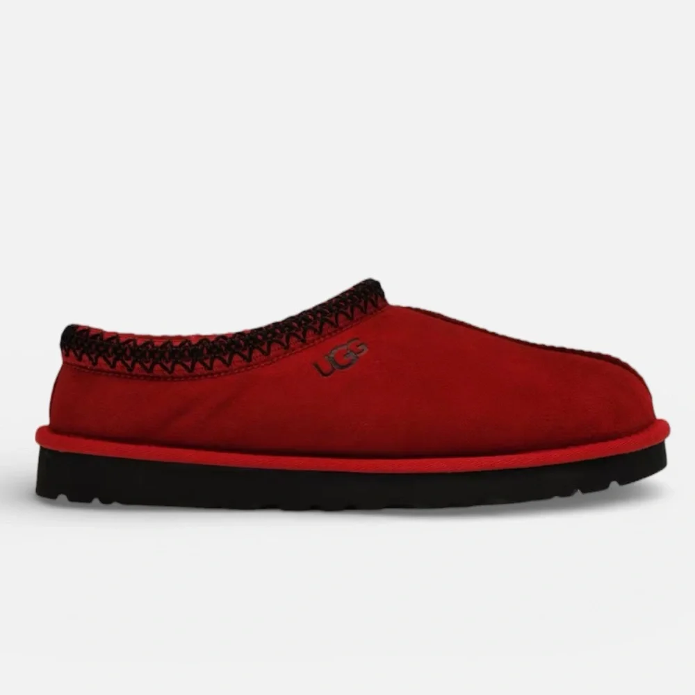 UGG Red Suede Slip-On Clog with Black Trim